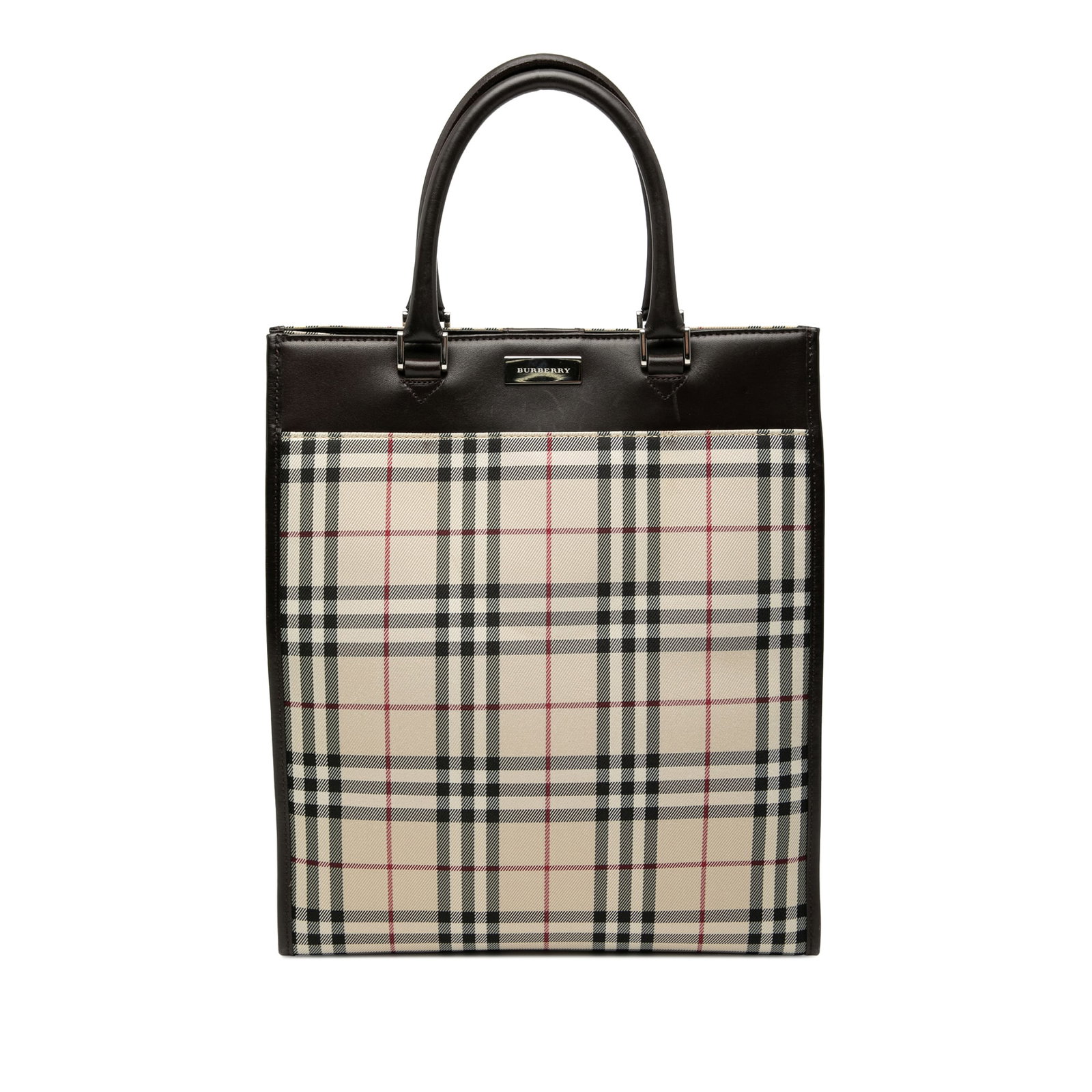 Burberry House Check Canvas Tote Bag Brown Leather Trim Italy: Burberry House Check Canvas Tote Bag Brown Leather Trim Italy Elevate your style with the Burberry House Check Canvas Tote, a chic accessory designed for both functionality and fashion. This tote bag