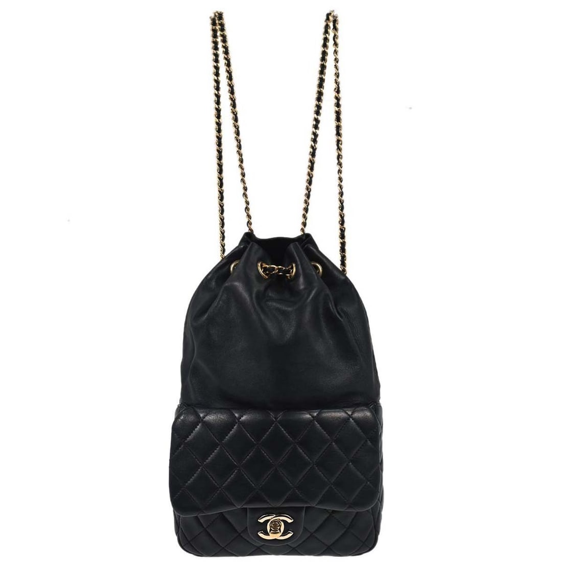 Navy Lambskin Leather Medium Backpack by Chanel Seoul Collection (1 of 9)