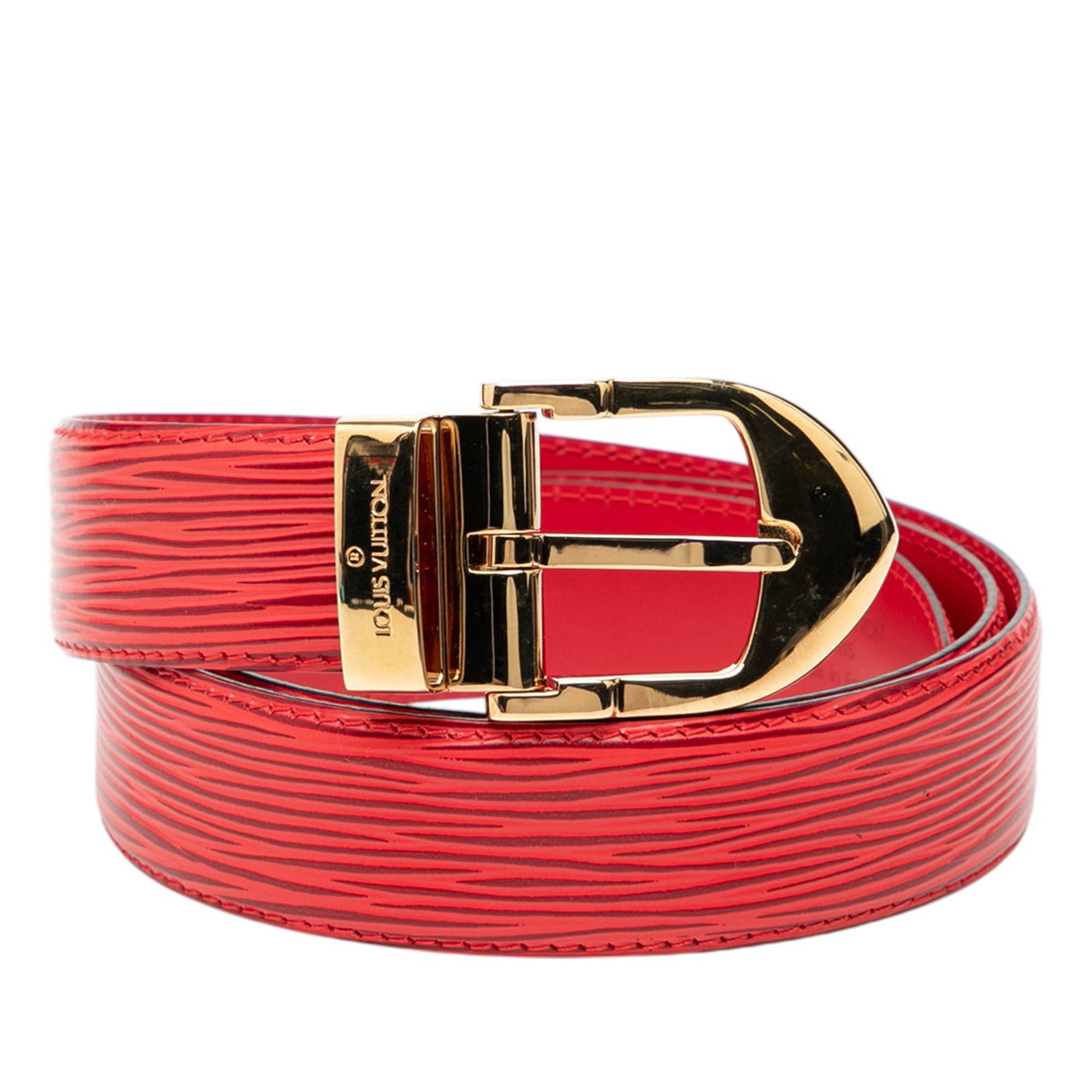 Louis Vuitton Epi Red Leather Belt with Buckle Closure (1 of 5)