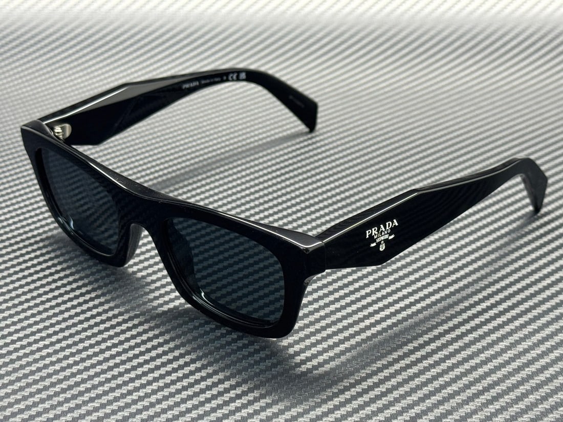 Women's Prada PR C06S 16K70B Sunglasses Black Frame Dark Grey Lenses 50mm (1 of 4)