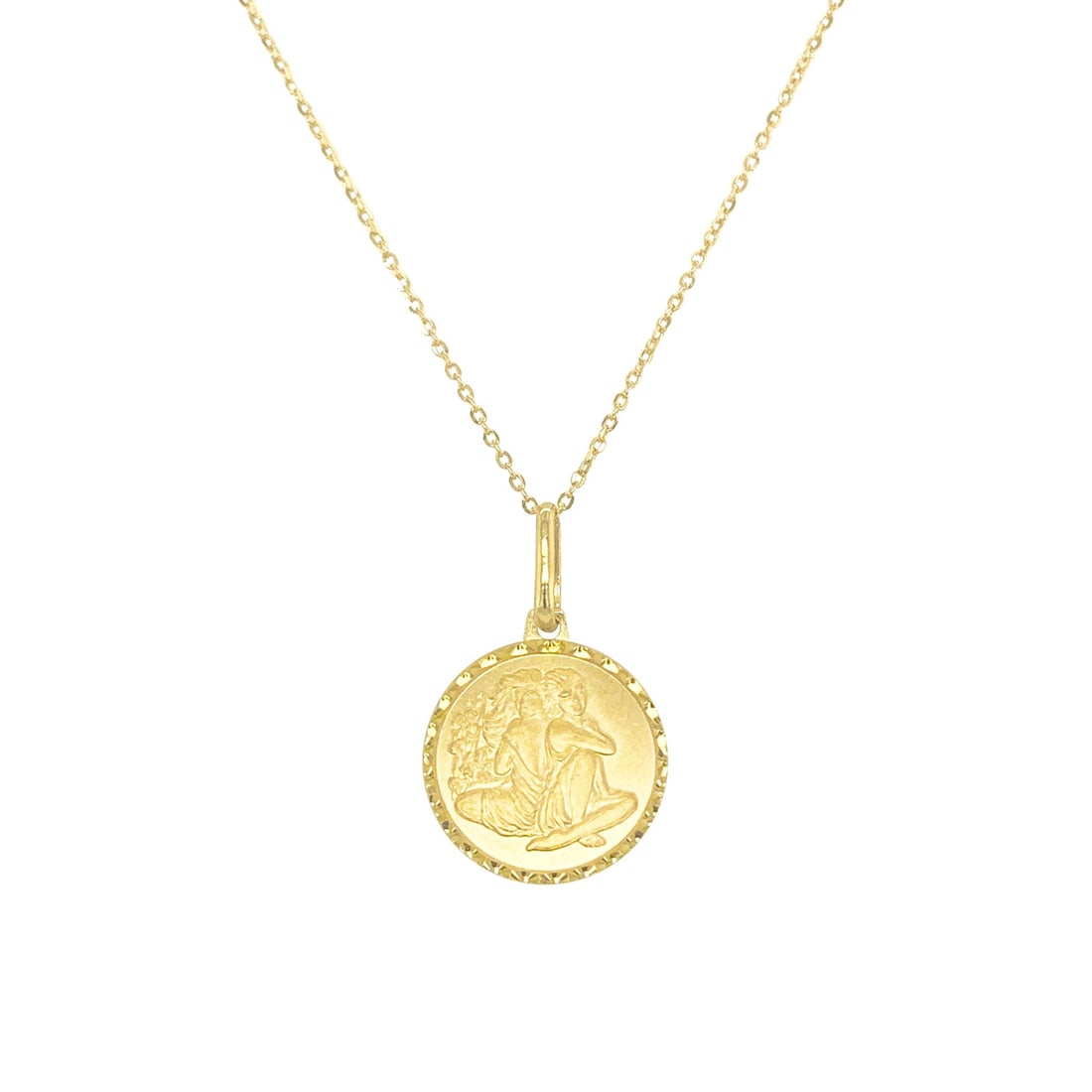 14K Yellow Gold Gemini Zodiac Pendant Necklace for Women (1 of 3)