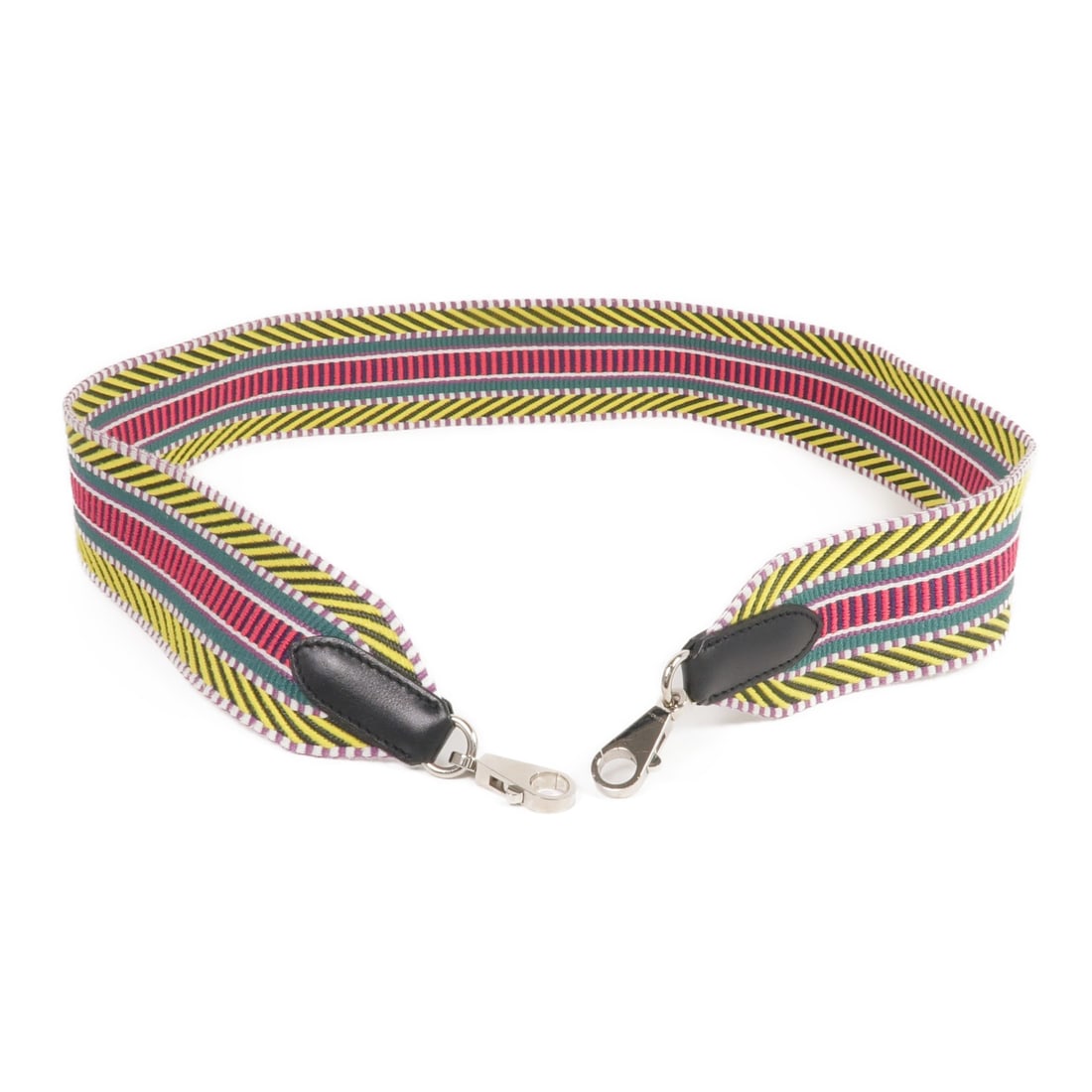 HERMES Multicolor Canvas Shoulder Strap with PHW: HERMES Multicolor Canvas Shoulder Strap with PHW This HERMES shoulder strap is crafted from durable canvas and features a vibrant multicolor design, making it a stylish accessory for your bags. The st