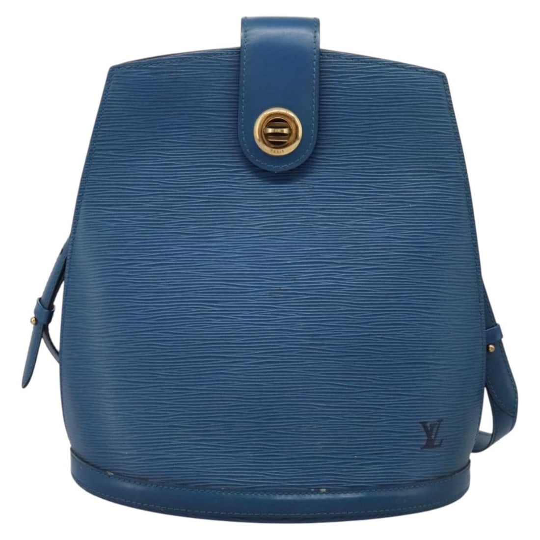 Blue Epi Leather Cluny Shoulder Bag by Louis Vuitton France: Blue Epi Leather Cluny Shoulder Bag by Louis Vuitton France This Louis Vuitton Cluny shoulder bag is crafted from blue Epi leather and designed for women. Made in France, it features a structured silh
