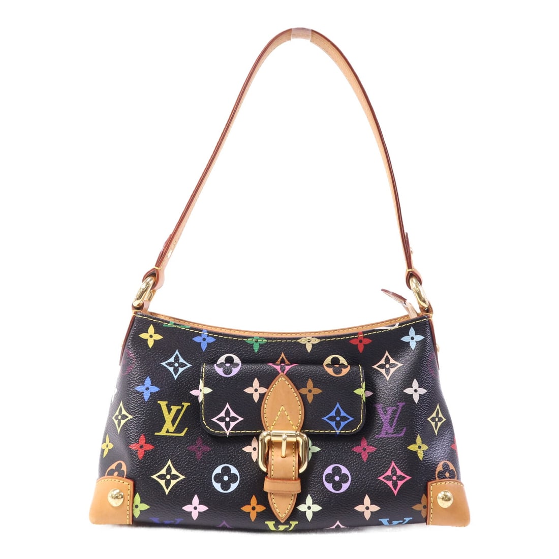 Louis Vuitton Eliza Multicolore Black Shoulder Bag with Gold Hardware: Louis Vuitton Eliza Multicolore Black Shoulder Bag with Gold Hardware This Louis Vuitton Eliza shoulder bag features the iconic Monogram Multicolore design in black with a PVC coated canvas exterior.