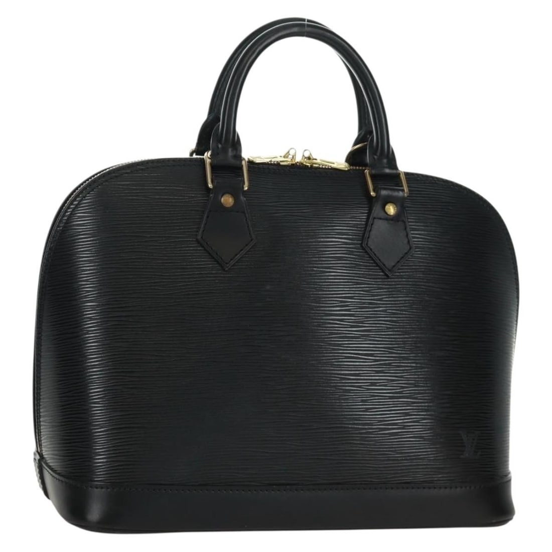 Epi Leather Alma Noir Handbag by Louis Vuitton with Dust Bag: Epi Leather Alma Noir Handbag by Louis Vuitton with Dust Bag This Louis Vuitton Epi Alma Handbag in Noir (Black) features the iconic Epi leather exterior and structured silhouette. Designed for women,