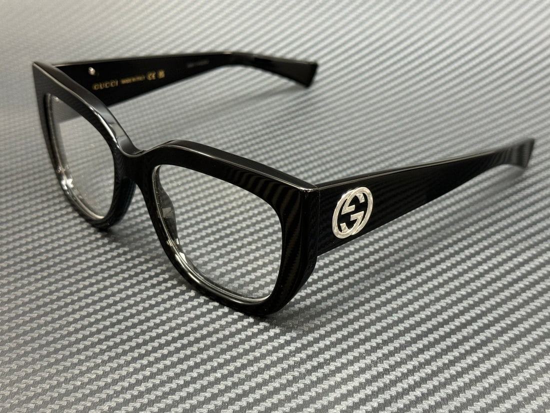 Gucci GG1846O 001 Black Women's Eyeglasses with Authenticity Certificate: Gucci GG1846O 001 Black Women's Eyeglasses with Authenticity Certificate Elevate your eyewear collection with these stylish GUCCI GG1846O 001 black eyeglasses, designed specifically for women. Featuri