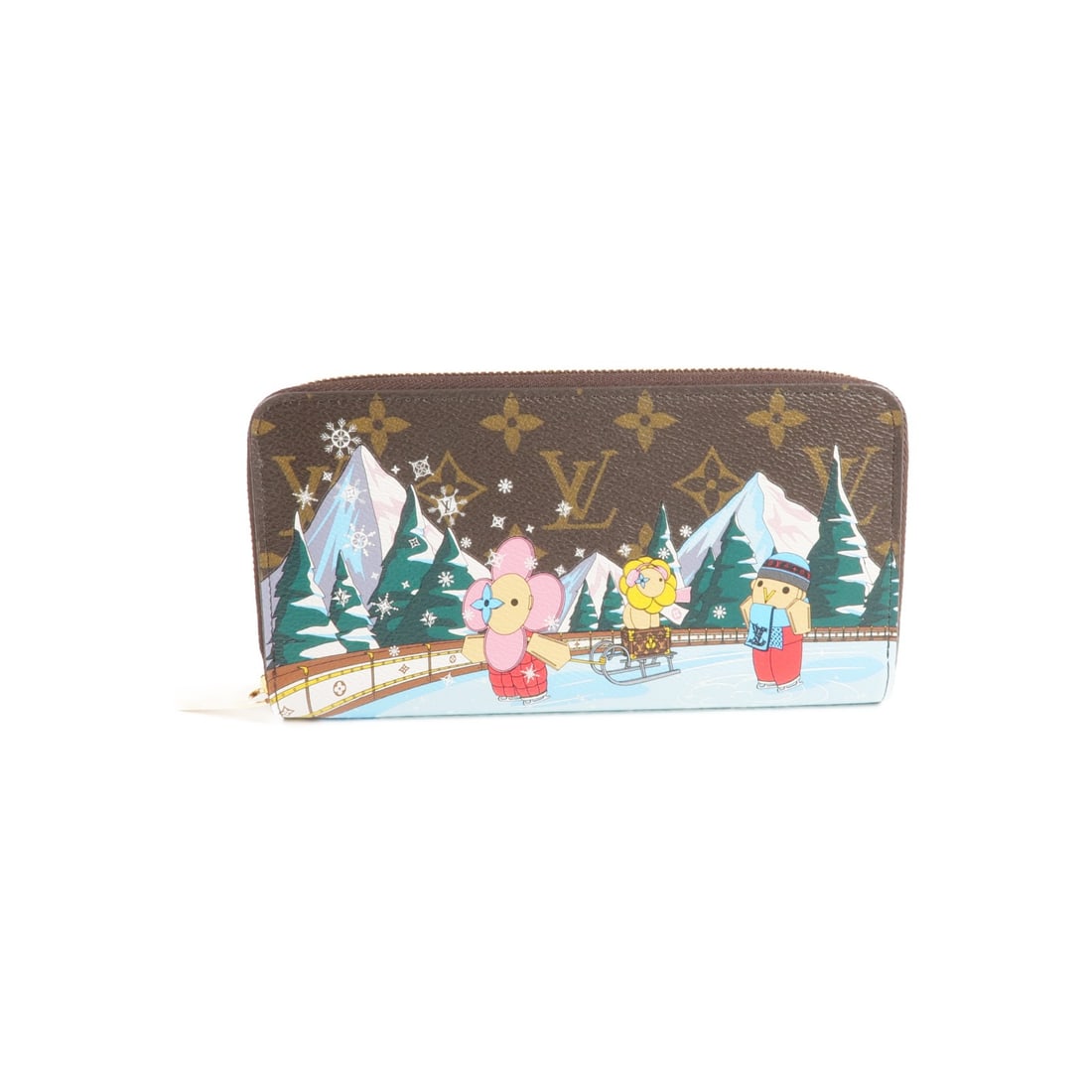 Louis Vuitton Animation Alpine Zippy Wallet with Gold Hardware M82614: Louis Vuitton Animation Alpine Zippy Wallet with Gold Hardware M82614 This Louis Vuitton Animation Alpine Zippy Wallet features a round design crafted from brown PVC coated canvas with monogram detail
