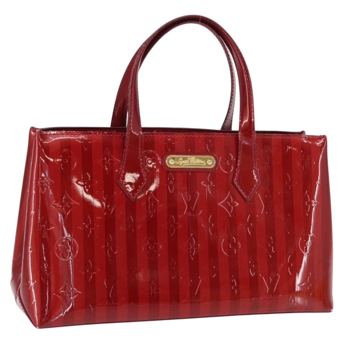 LOUIS VUITTON VernisRayure Wilshire PM Hand Bag Pomme D'amour M91701 Authentic: LOUIS VUITTON VernisRayure Wilshire PM Hand Bag Pomme D'amour M91701 Authentic Elevate your style with the LOUIS VUITTON VernisRayure Wilshire PM Bag, a stunning hand bag crafted from high-quality pat