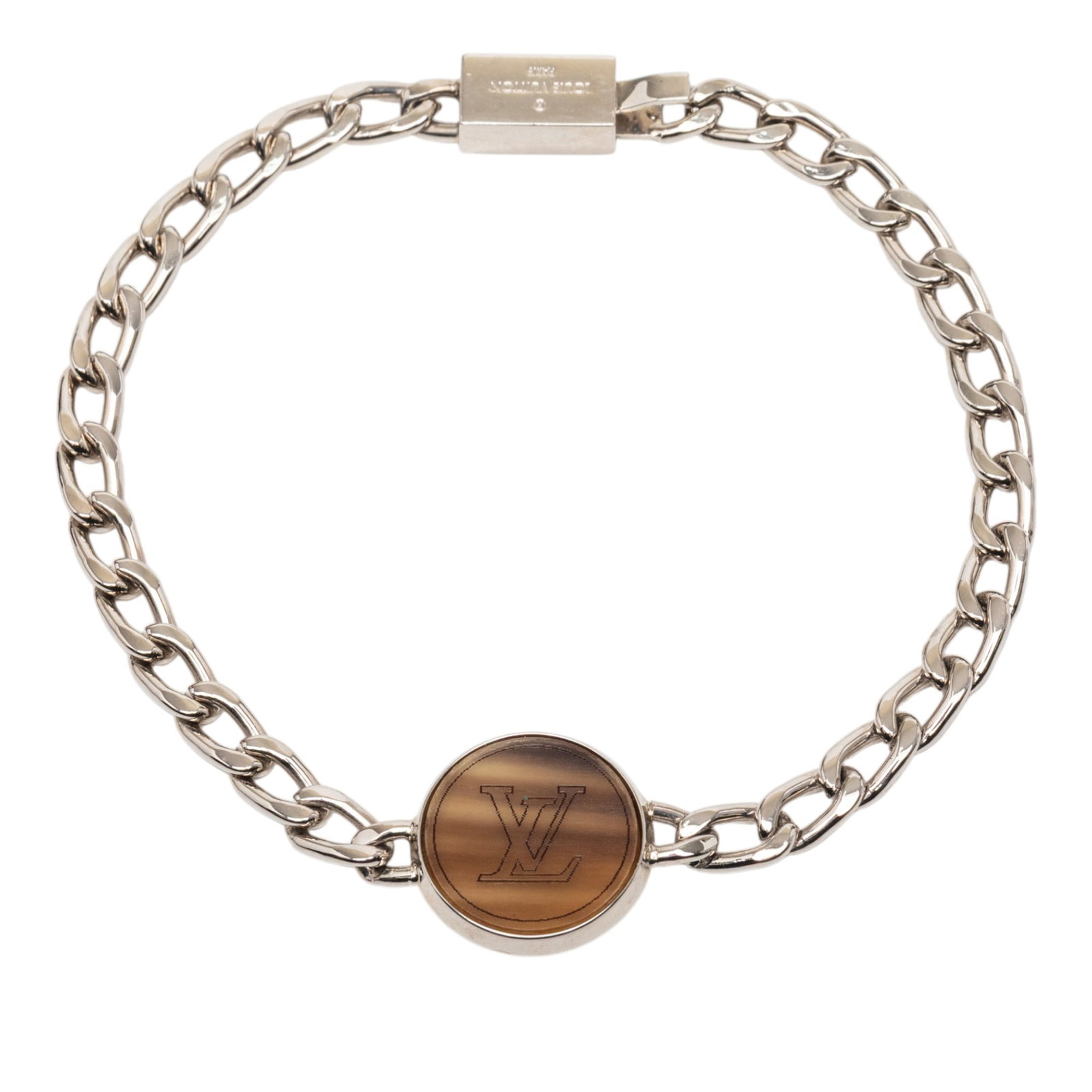 Louis Vuitton LV Horn Bracelet in Silver Tone Metal (1 of 6)