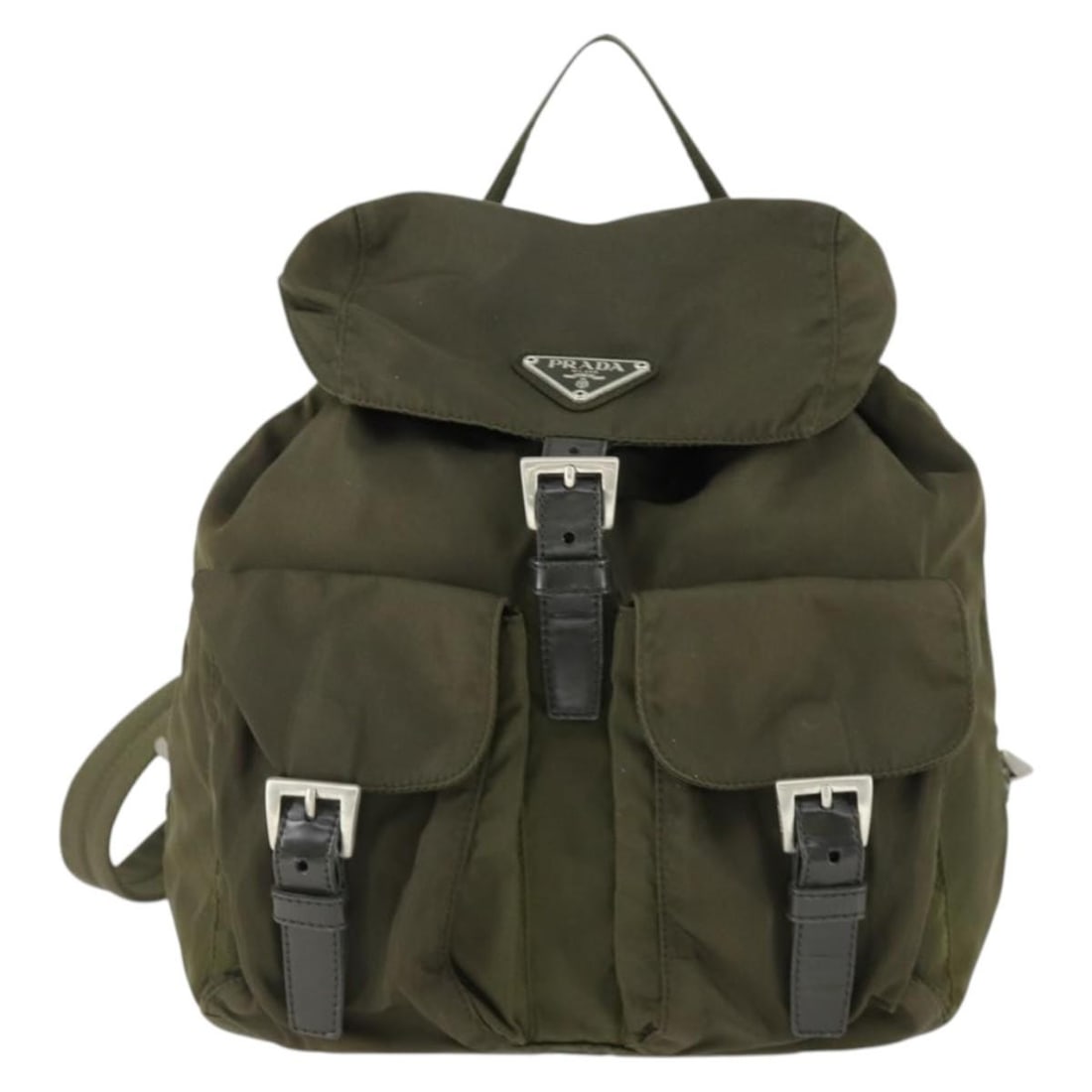 Khaki Nylon Prada Tessuto Backpack with Dual Front Pockets (1 of 18)