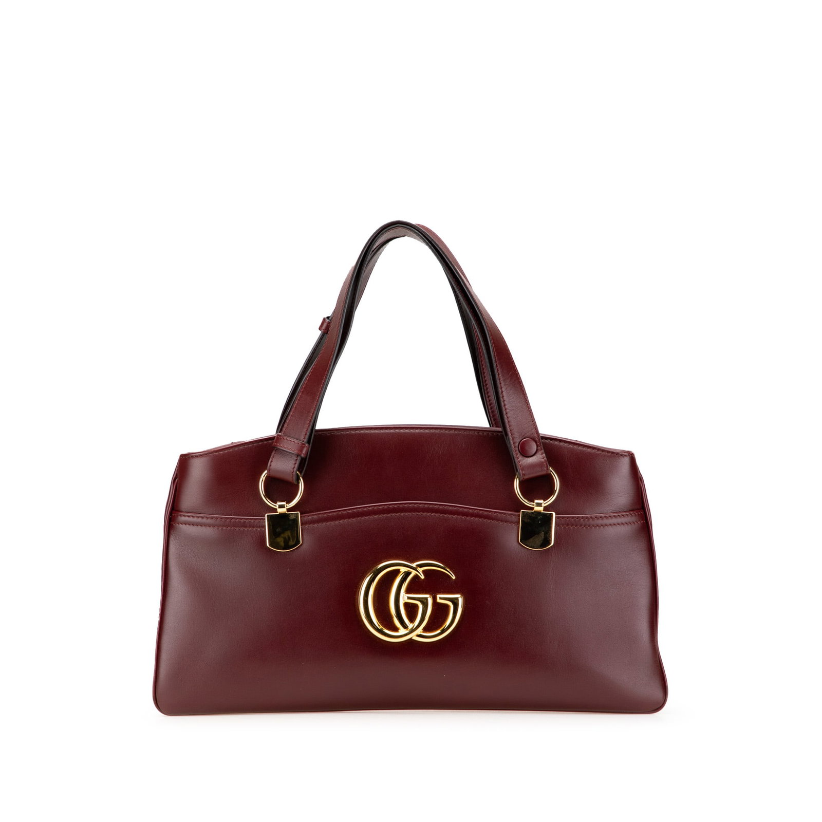 Gucci Large Leather Arli Shoulder Bag Red Gold Tone Hardware (1 of 14)