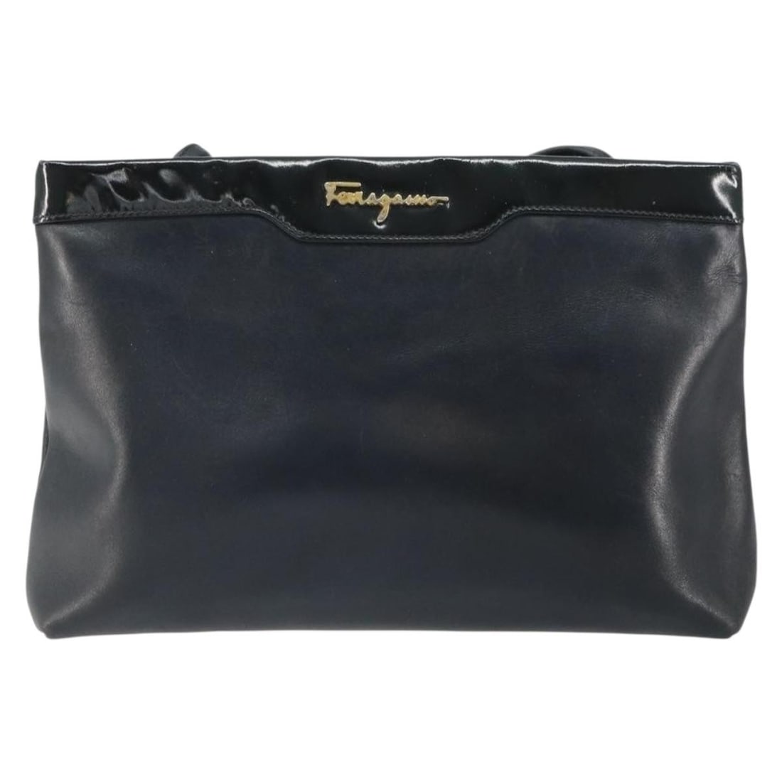 Leather Shoulder Bag by Salvatore Ferragamo Vintage Model Black: Leather Shoulder Bag by Salvatore Ferragamo Vintage Model Black This vintage Salvatore Ferragamo shoulder bag for women is crafted from black leather and features a classic design. The bag shows signs