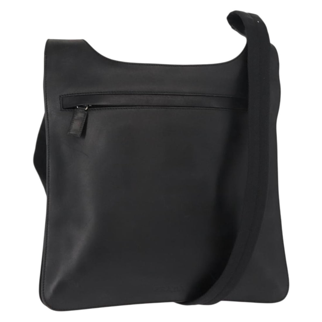 Black Leather Prada Zip Messenger Bag for Women 30cm by 28cm (1 of 18)