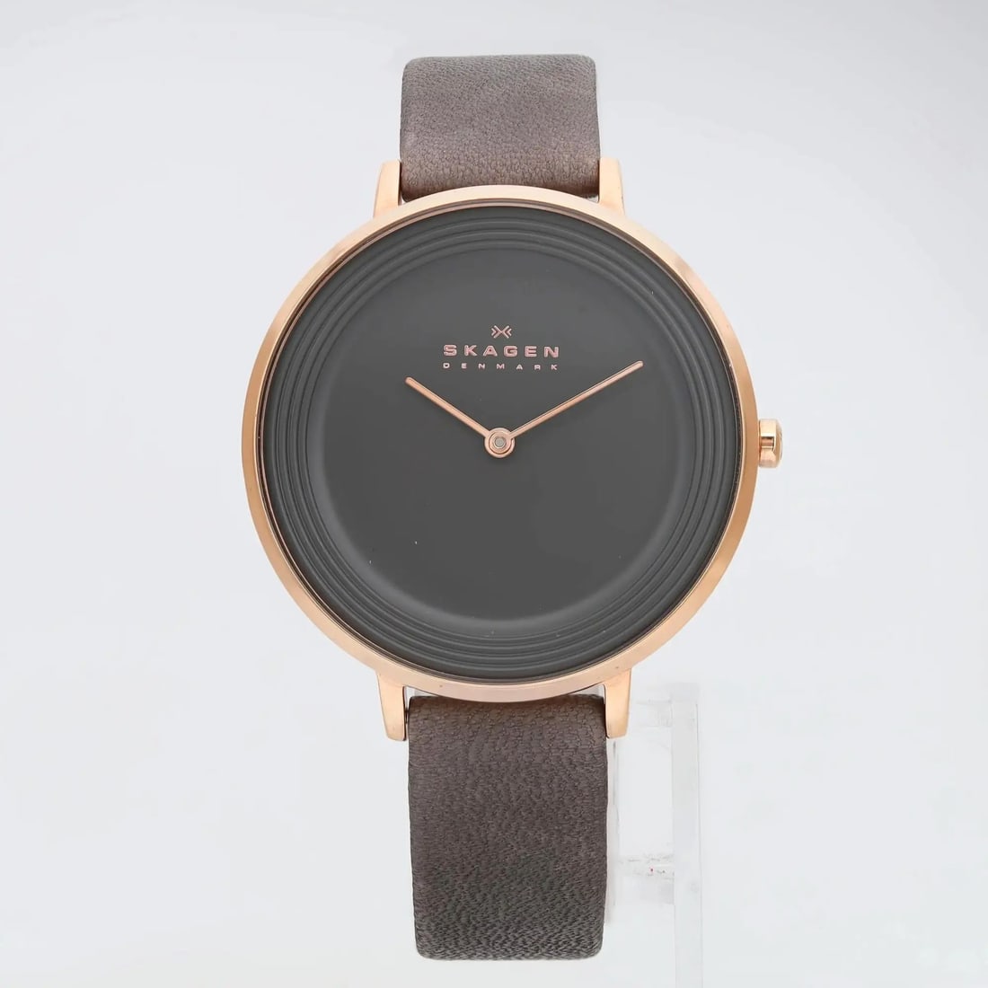 Skagen Ditte Ladies Quartz Watch Rose Gold Gray Dial Leather Strap SKW2216 (1 of 3)