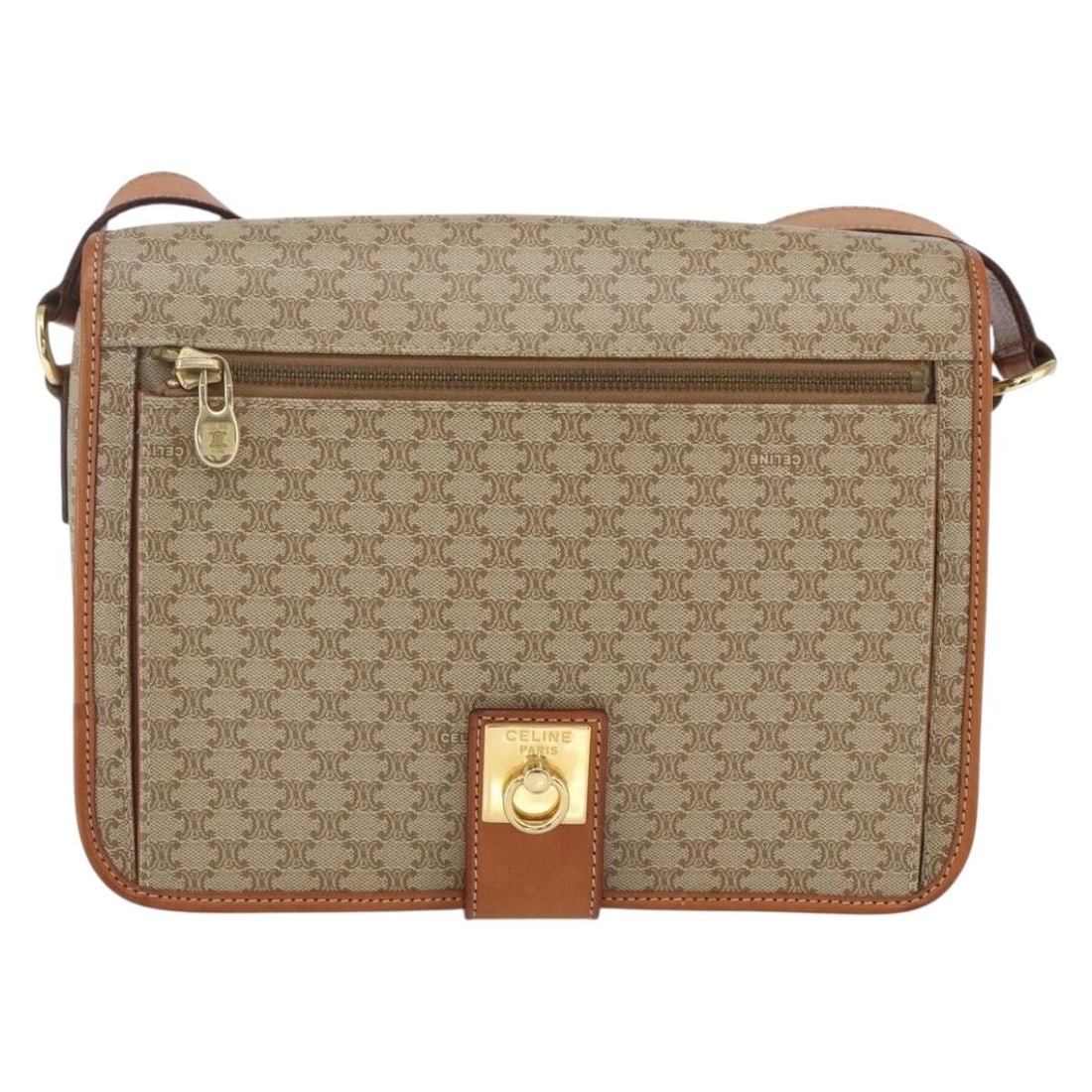 Celine Macadam Beige Canvas and Leather Vintage Shoulder Bag (1 of 18)