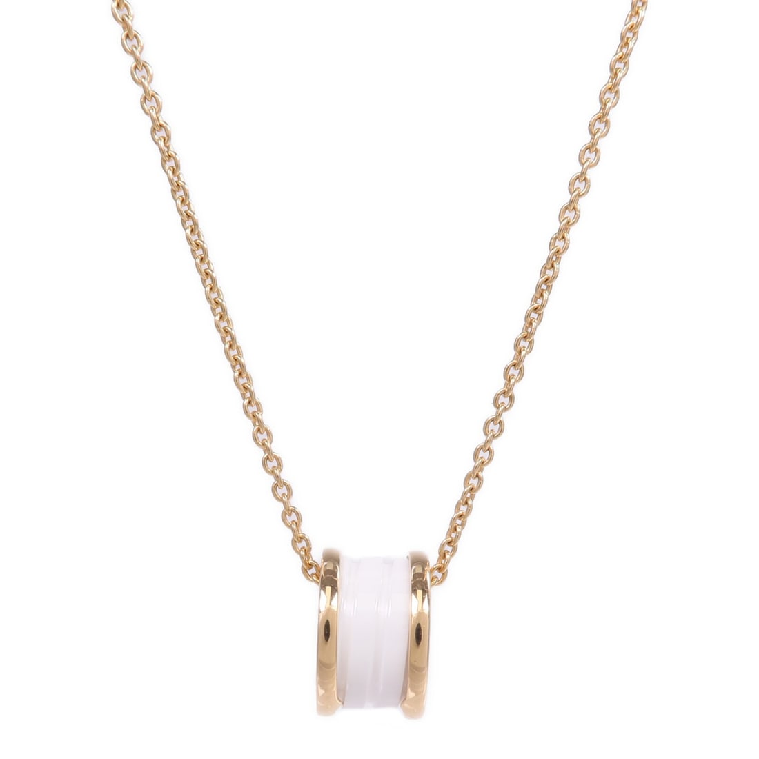 B.zero1 18K Rose Gold and White Ceramic Necklace by BVLGARI (1 of 8)