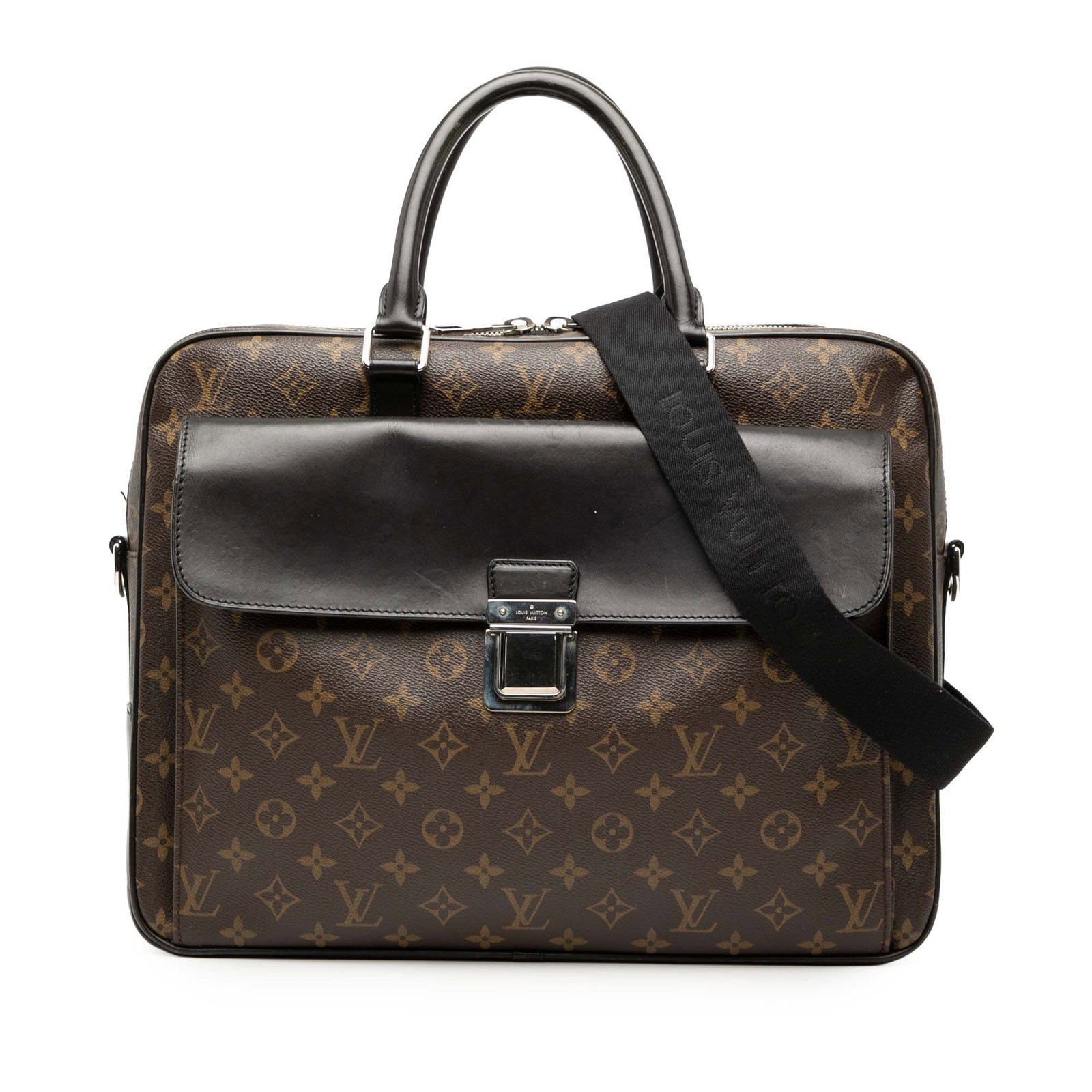Louis Vuitton Monogram Macassar Canvas Soft Brief Bag with Leather Trim (1 of 10)