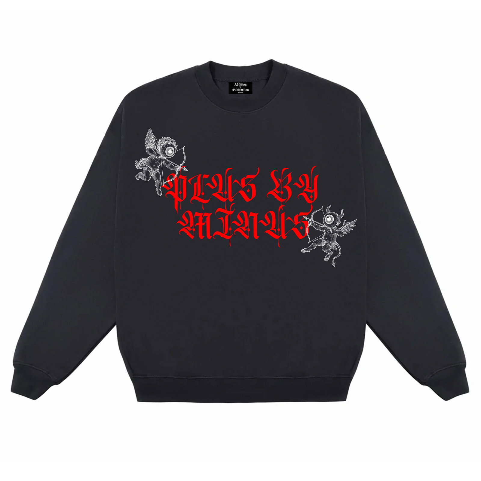 Black Crewneck Sweatshirt Featuring Good With The Bad by Addition By Subtraction (1 of 1)