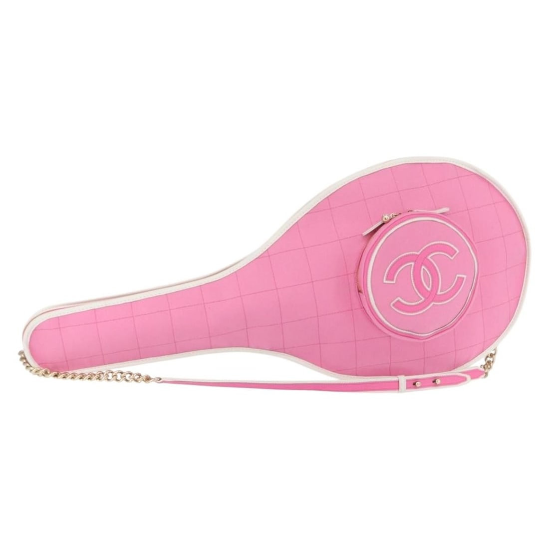 CHANEL Pink Canvas Racket Case Authentic 154633SM (1 of 18)