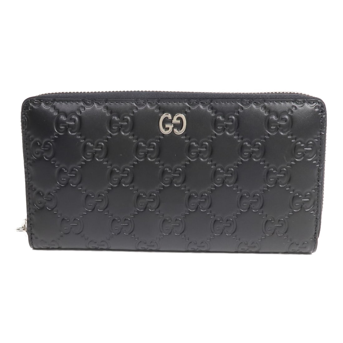 Gucci Black Calfskin Leather Long Wallet with Silver Tone Hardware (1 of 13)