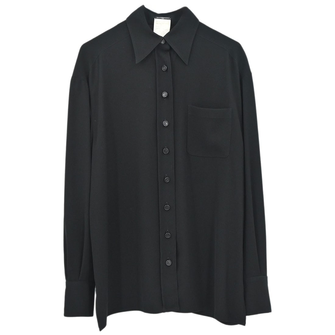Chanel Black Long Sleeve Collared Blouse Size 38 Polyester Vintage 98P (1 of 10)
