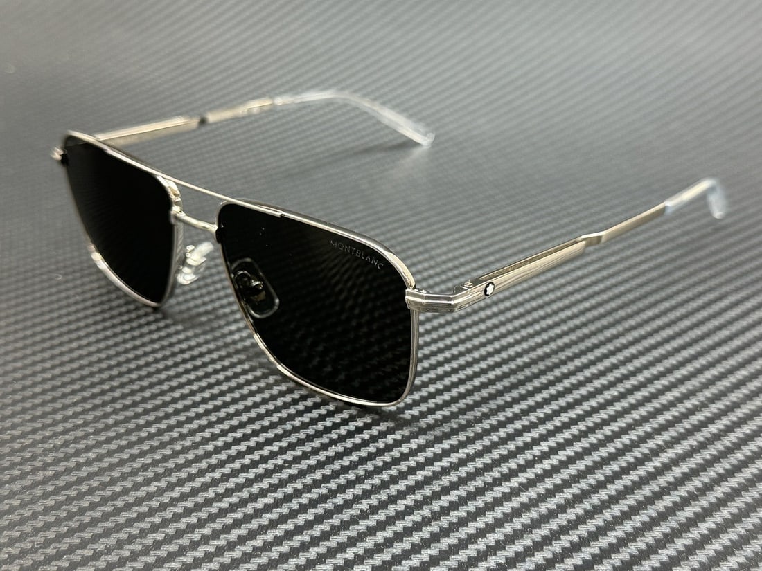 Montblanc MB0278S 001 Silver Grey Sunglasses with Authenticity Certificate: Montblanc MB0278S 001 Silver Grey Sunglasses with Authenticity Certificate Enhance your style with these Montblanc MB0278S 001 sunglasses, designed for the modern man. Featuring a sleek silver frame a