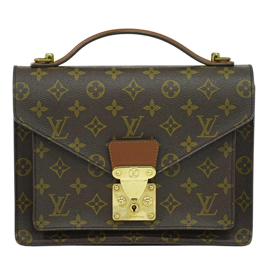 Monceau Brown Canvas Shoulder Bag by Louis Vuitton: Monceau Brown Canvas Shoulder Bag by Louis Vuitton This Louis Vuitton Monceau handbag features the iconic Monogram canvas in brown and is designed for women. The bag shows signs of use, including some