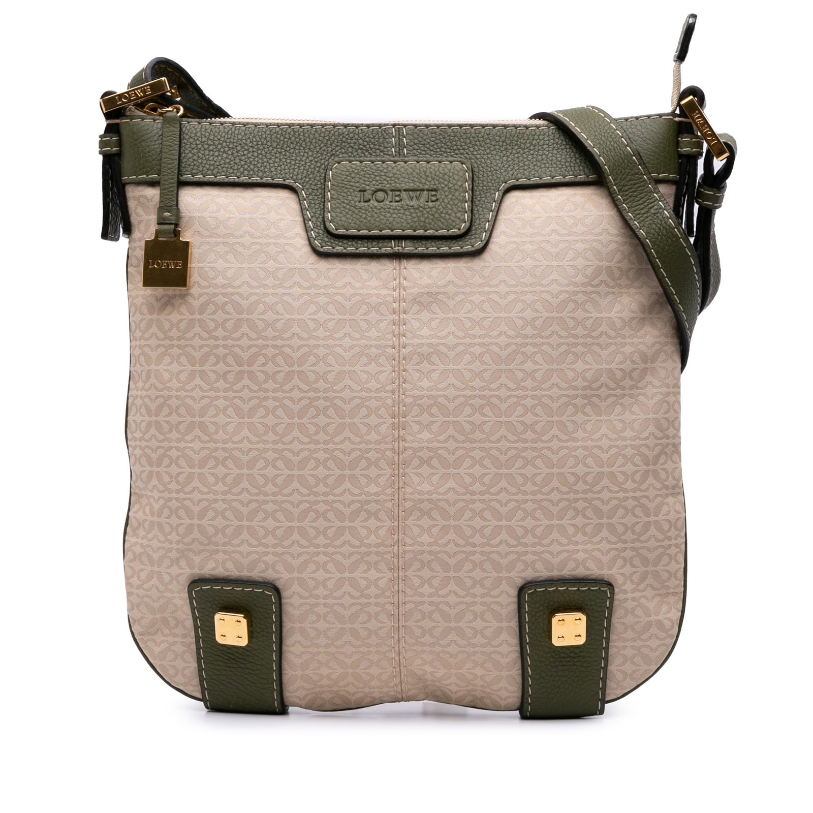 LOEWE Anagram Canvas New Road Crossbody Bag Brown Fabric (1 of 10)