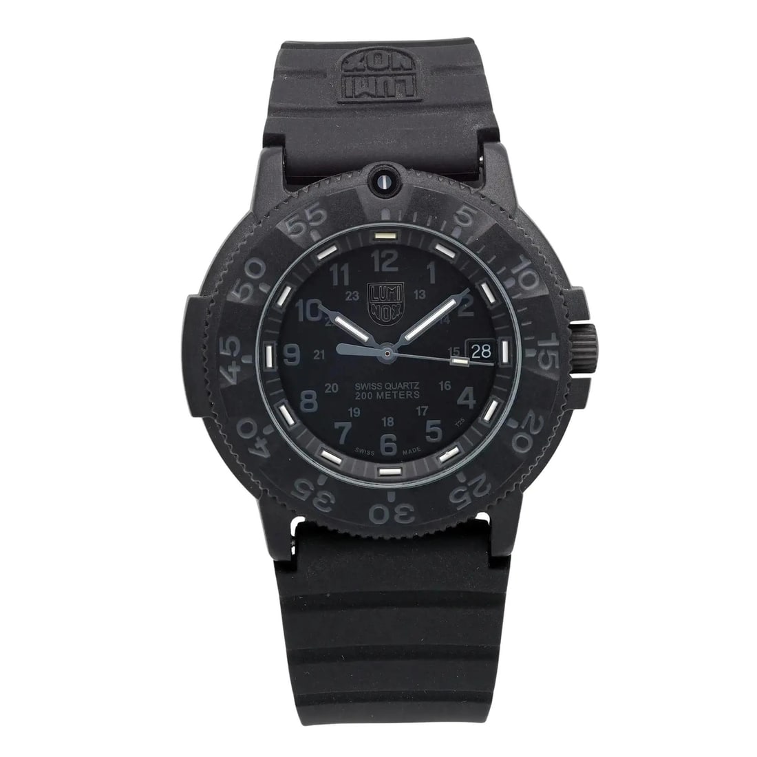 Luminox Navy Seal Blackout 43mm Quartz Diver Watch Black Dial Rubber Strap (1 of 3)
