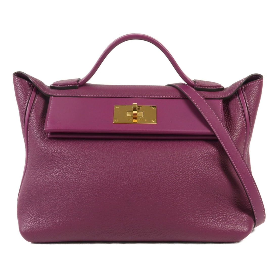 HERMES 24/24 29CM 2 Way Bag Clemence Leather Anemone Purple (1 of 13)