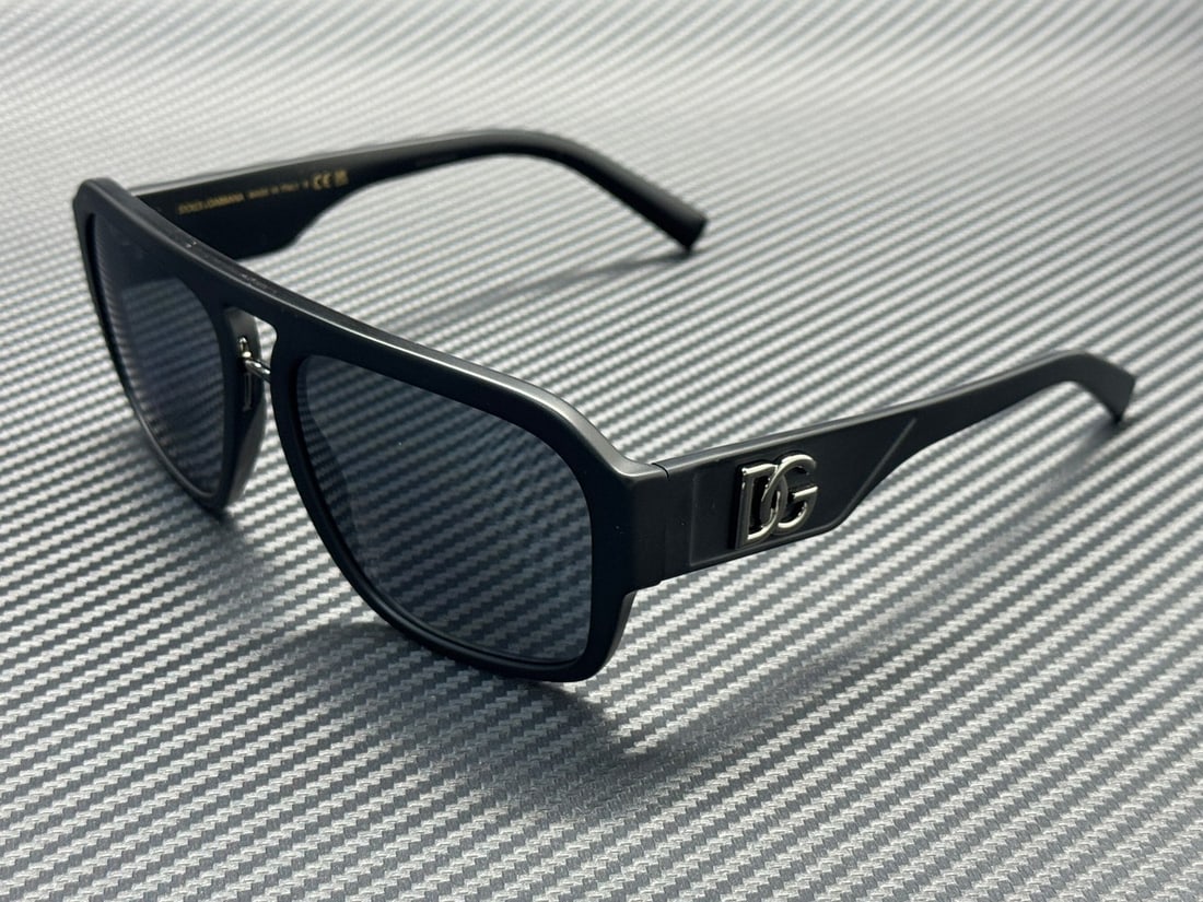 Dolce & Gabbana DG4403 Matte Black 58mm Grey Mirror Men's Sunglasses (1 of 4)