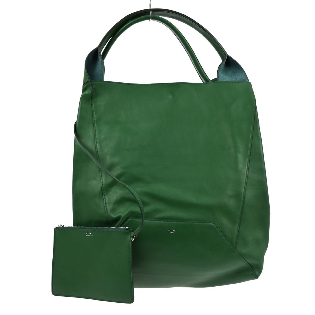 Celine Horizontal Cabas Green Leather Medium Tote Bag F-CE-2146 (1 of 6)