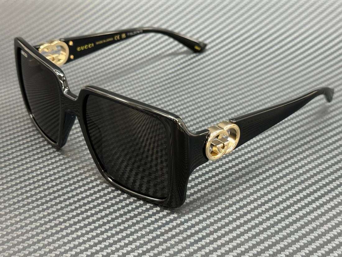 GUCCI GG1692S 001 Black Grey Women's Sunglasses with Authenticity Certificate: GUCCI GG1692S 001 Black Grey Women's Sunglasses with Authenticity Certificate Elevate your accessory collection with these GUCCI GG1692S sunglasses. Designed for women, these stylish shades feature a 