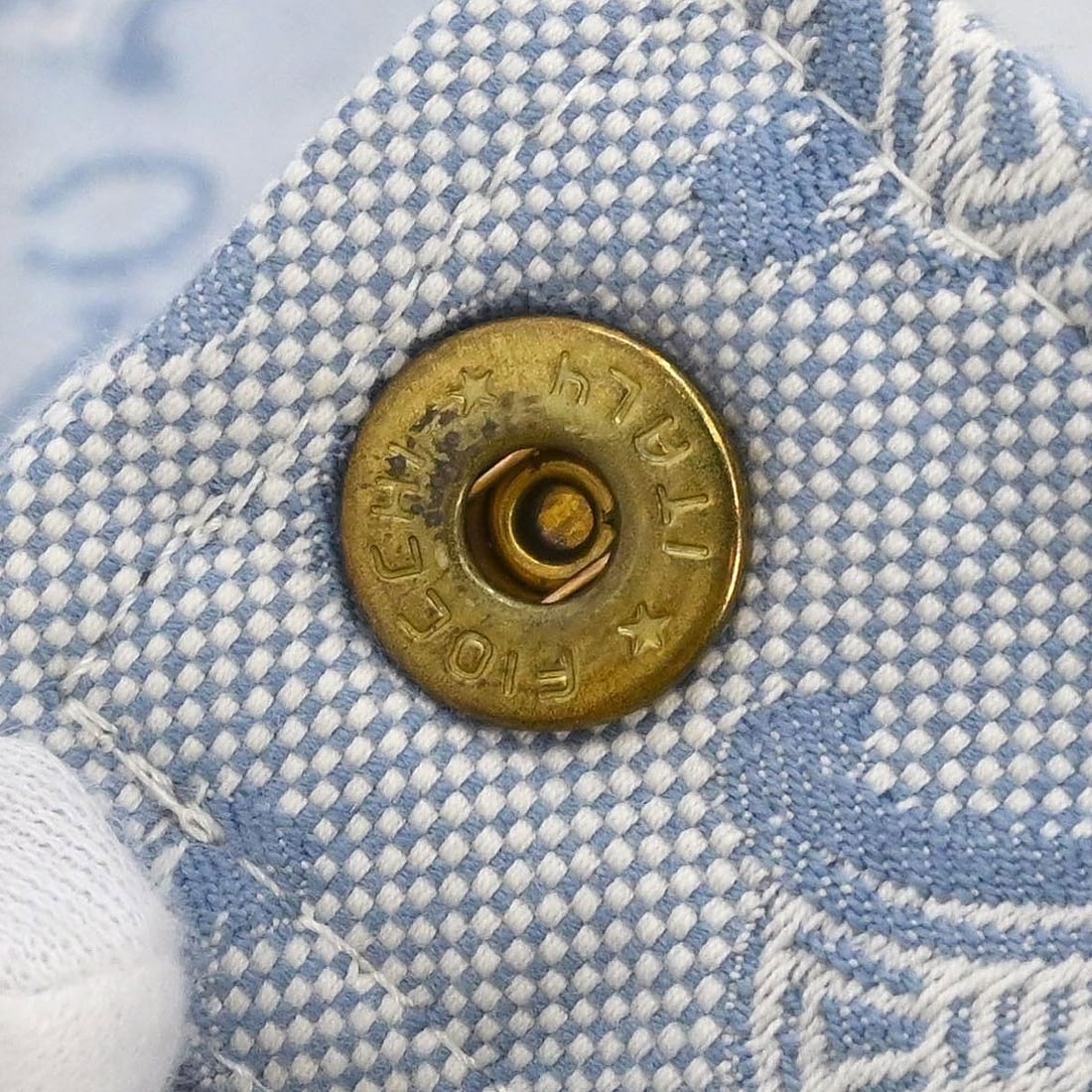 Celine Macadam Pattern Light Blue Cotton Zip Jacket Size 38 - 5