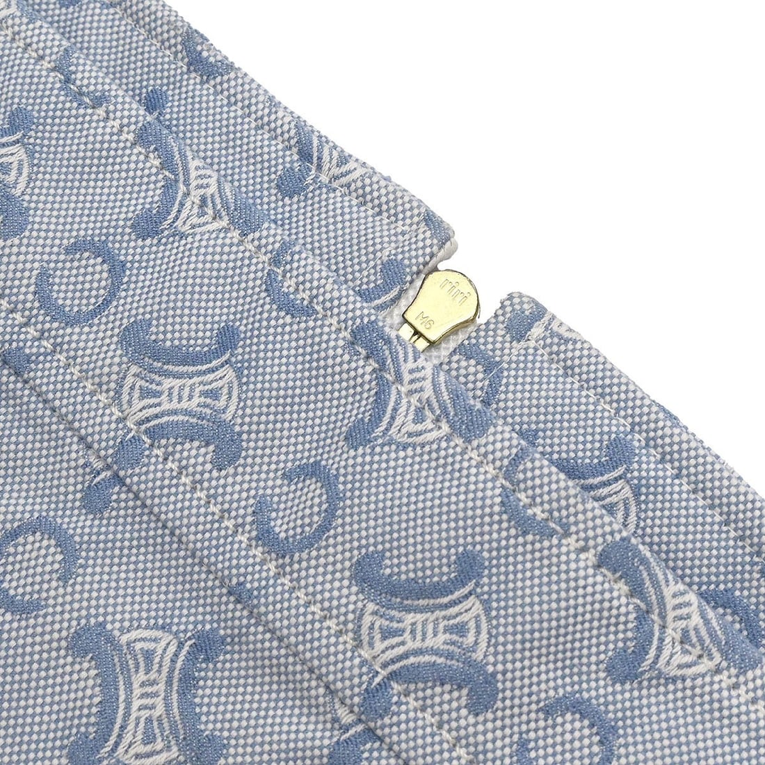 Celine Macadam Pattern Light Blue Cotton Zip Jacket Size 38 - 6