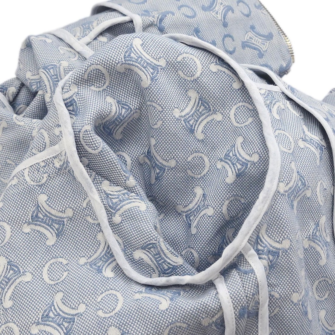 Celine Macadam Pattern Light Blue Cotton Zip Jacket Size 38 - 9