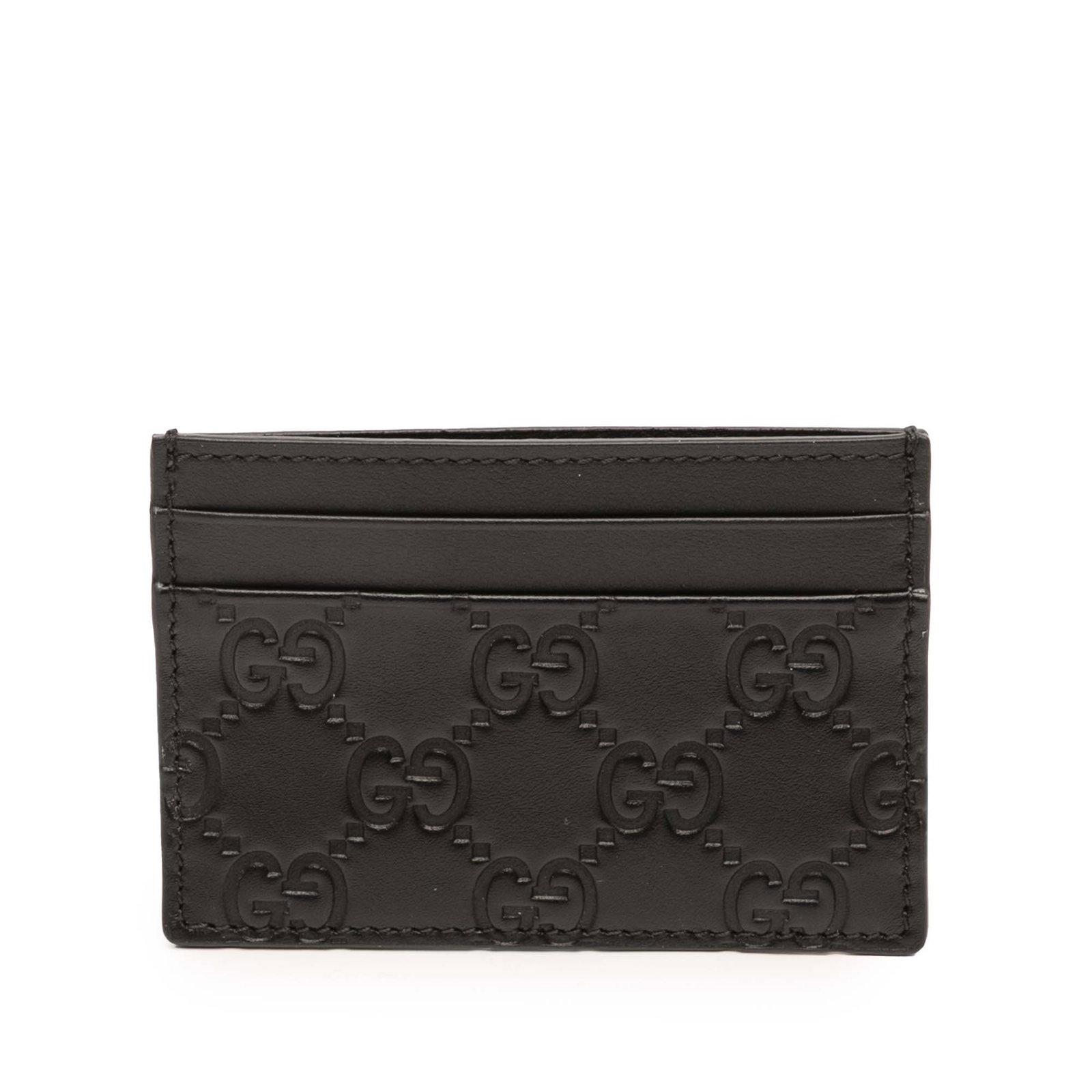 Gucci Guccissima Black Leather Card Holder with Embossed Design (1 of 9)
