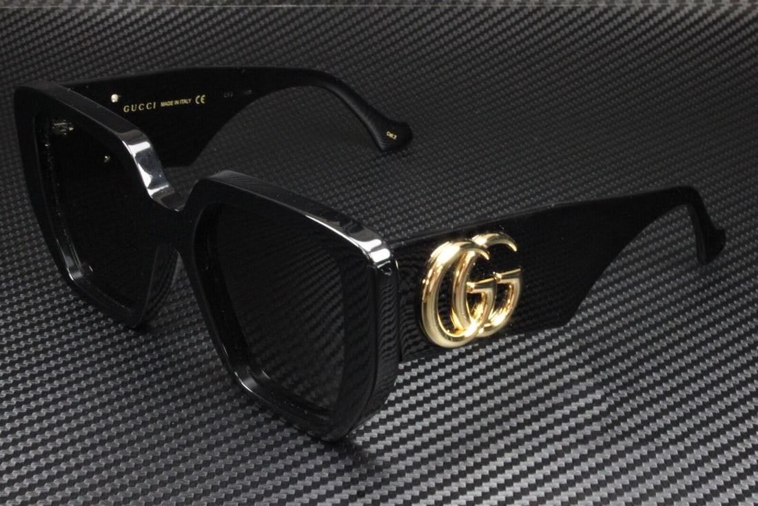 GUCCI GG0956S 003 Oversized Black Cat Eye Sunglasses UV400 (1 of 4)