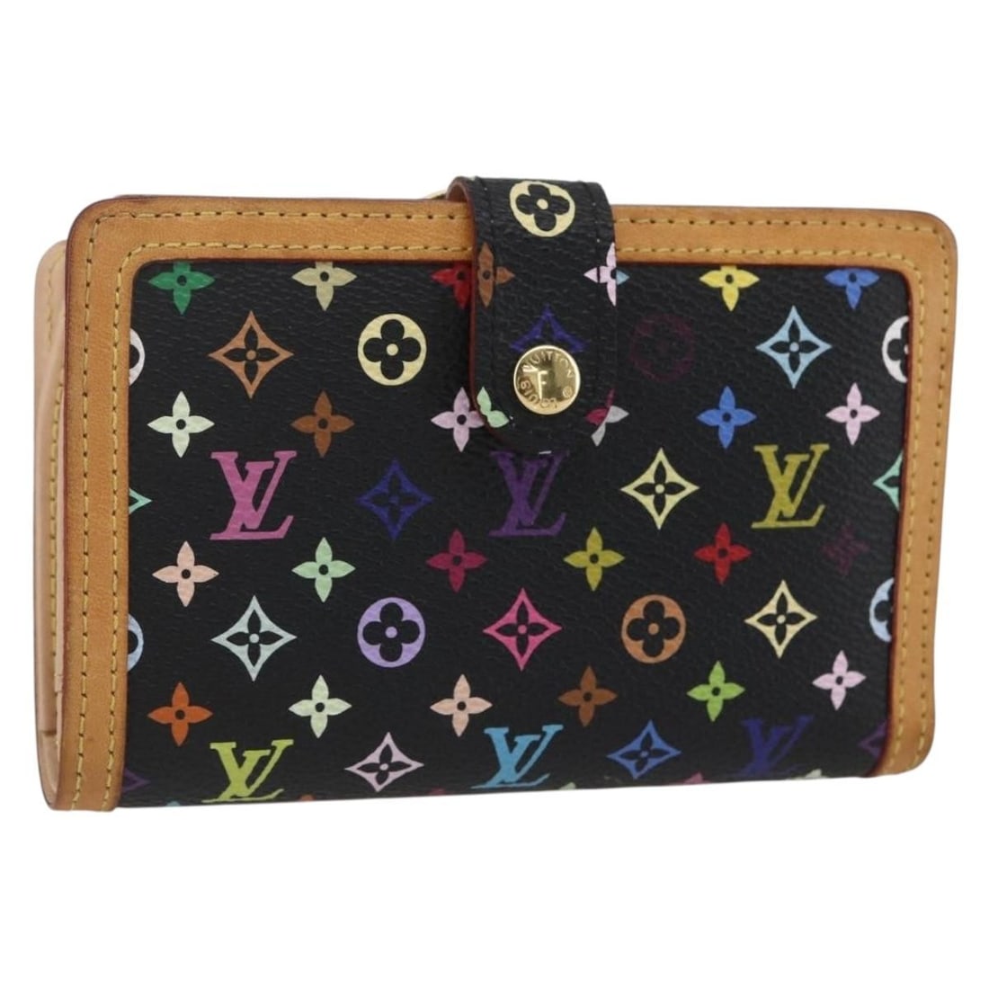 Black Multicolor Monogram Portefeuille Viennois Bifold Wallet M92988: Black Multicolor Monogram Portefeuille Viennois Bifold Wallet M92988 This Louis Vuitton Portefeuille Viennois bifold wallet features the Monogram Multicolor canvas in black. It is crafted in France an