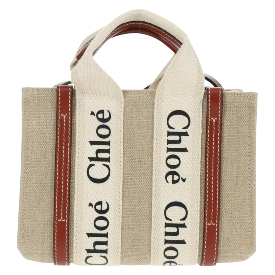Chloe Woody Beige Canvas and Leather Tote Bag 20cm (1 of 18)