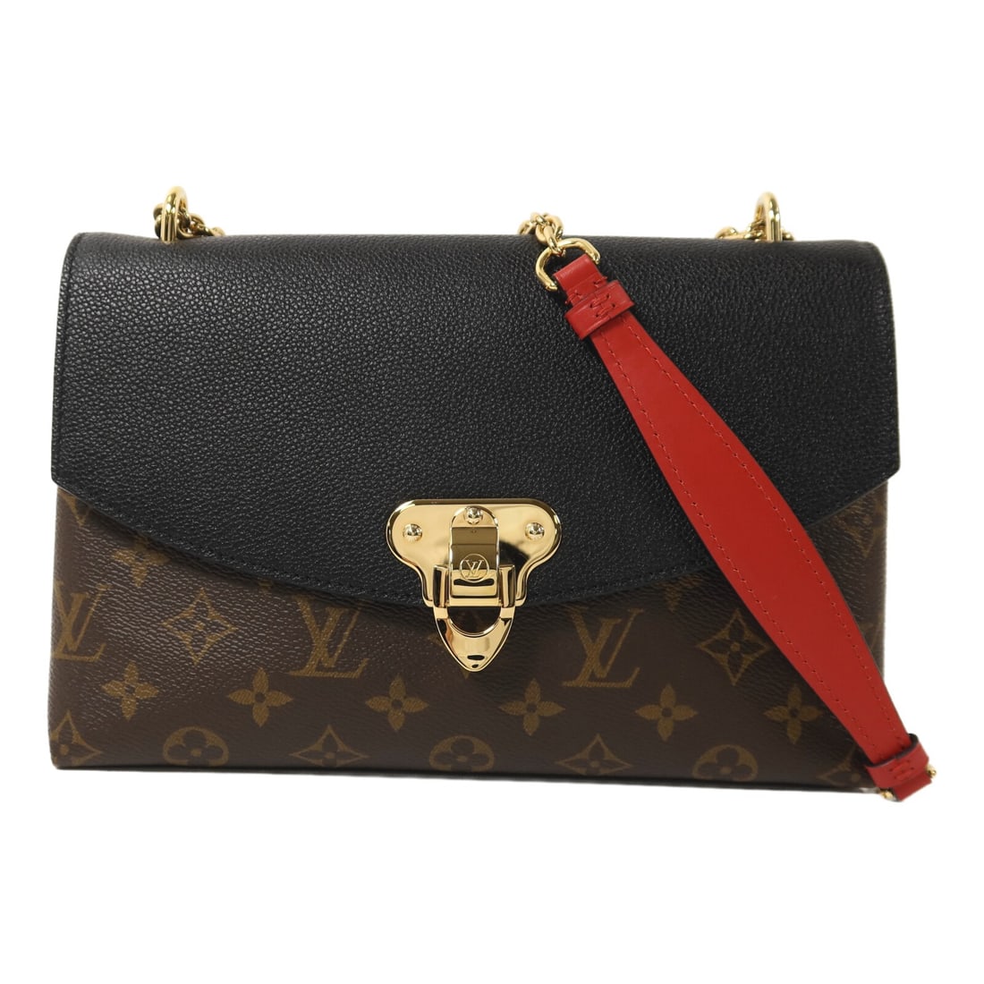 Louis Vuitton Saint Placide Brown Shoulder Bag with Gold Hardware M43714: Louis Vuitton Saint Placide Brown Shoulder Bag with Gold Hardware M43714 This Louis Vuitton Saint Placide chain shoulder bag features the iconic Monogram brown PVC coated canvas. Designed for women, i