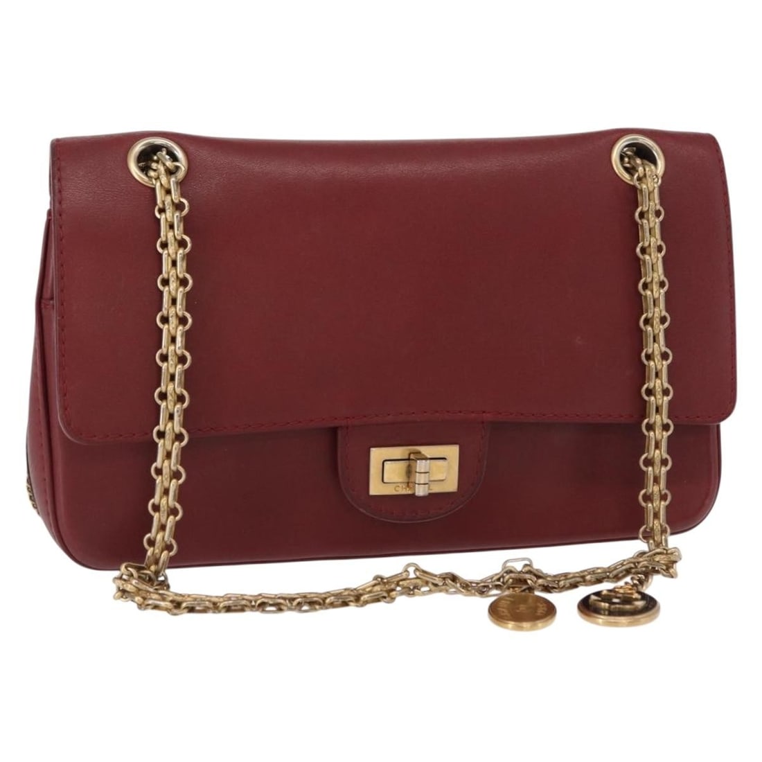 Chanel Reissue 2.55 Flap Bag Leather Shoulder Purse Red (1 of 18)