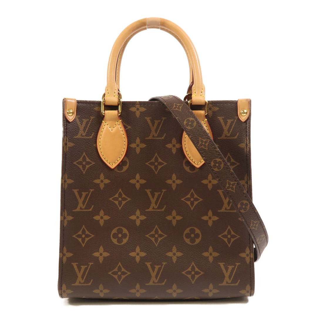 Louis Vuitton Sac Plat BB Brown Monogram Shoulder Bag M45847 Gold Hardware (1 of 18)