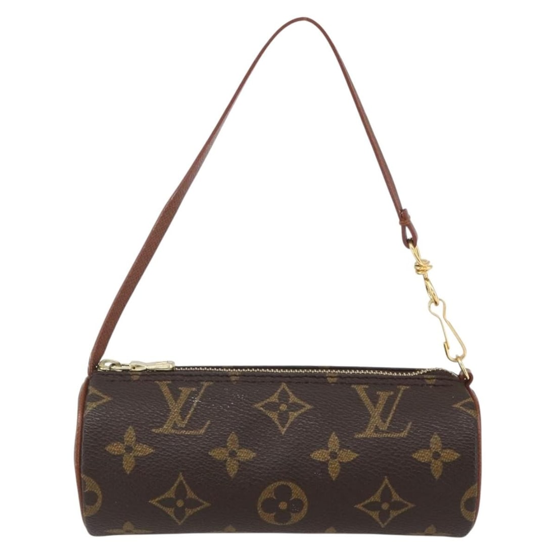 Louis Vuitton Monogram Canvas Papillon Pochette Bag Brown 15.5cm: Louis Vuitton Monogram Canvas Papillon Pochette Bag Brown 15.5cm Louis Vuitton Papillon Pochette in brown monogram canvas designed for women. This compact handbag features slight signs of wear includi