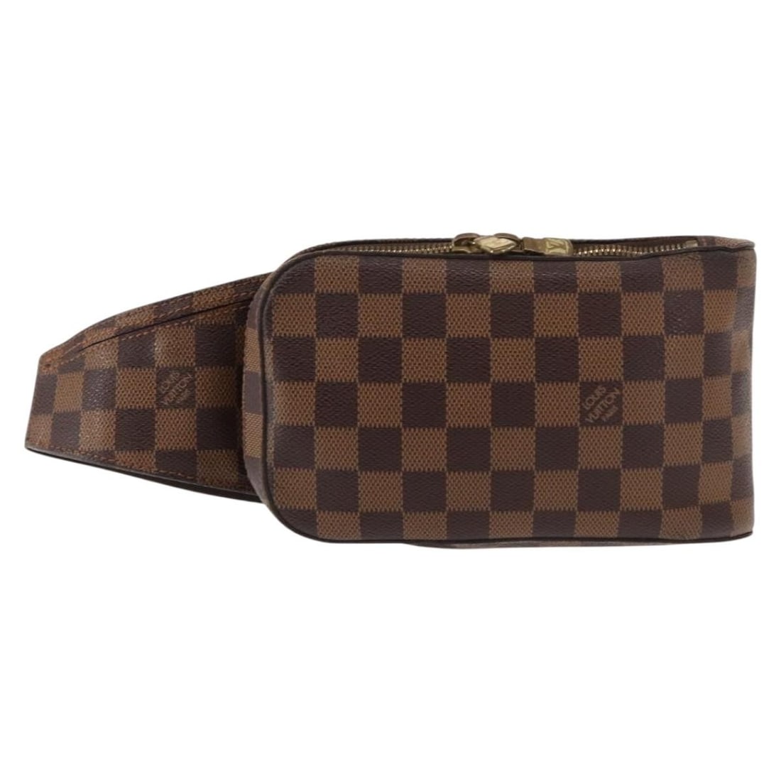 Louis Vuitton Damier Canvas Geronimos Unisex Waist Bag: Louis Vuitton Damier Canvas Geronimos Unisex Waist Bag This Louis Vuitton Geronimos Waist Bag features the iconic Damier canvas in brown, designed for unisex use. It offers a compact and practical siz