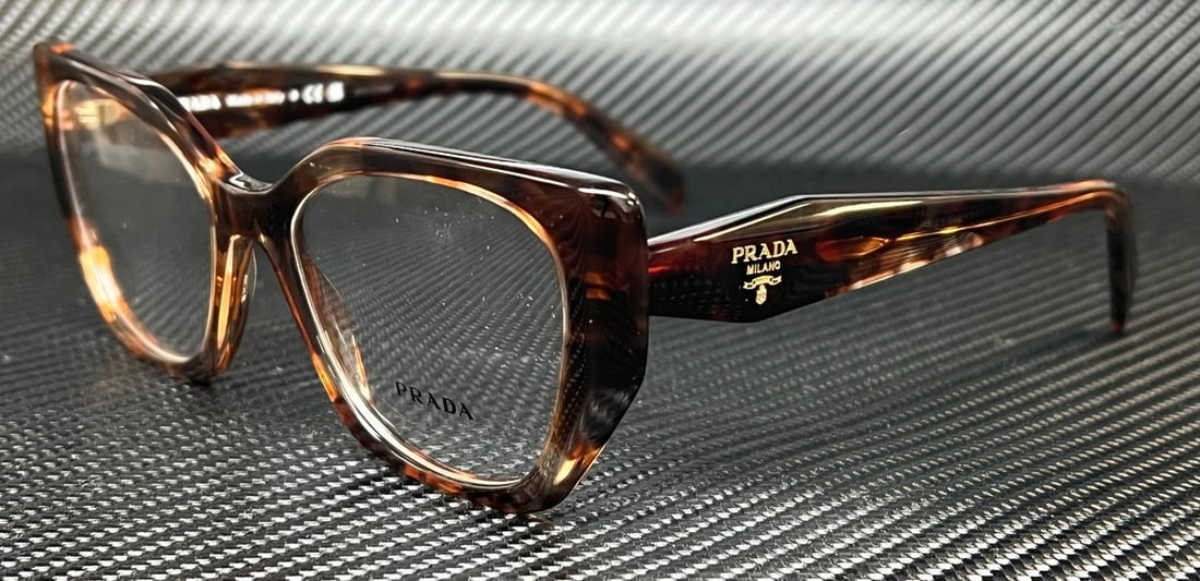 PRADA PR 18WV 07R1O1 Brown Tortoise Women's Eyeglasses with Case (1 of 5)