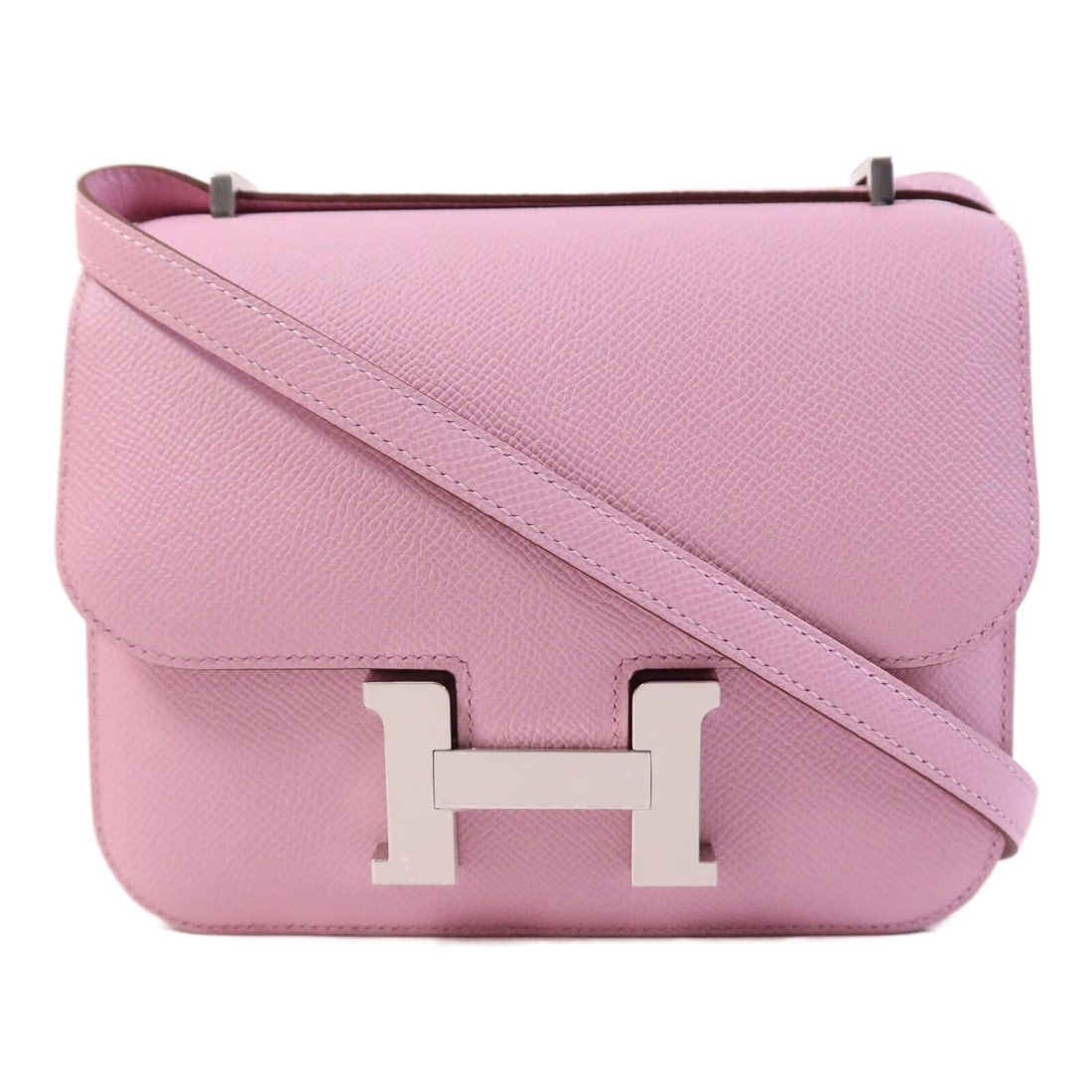 Hermes Constance Mini Shoulder Bag Epsom Leather Pink with Palladium Hardware (1 of 15)