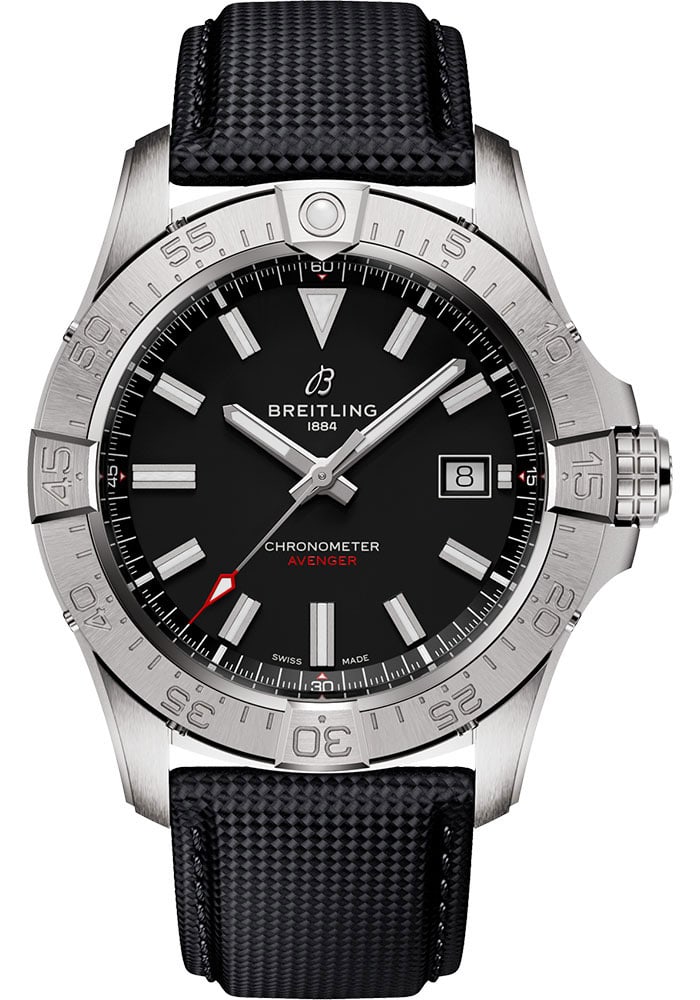 Breitling Avenger Automatic Mens Watch Black Dial Leather Strap A17328101B1X1 Card (1 of 6)