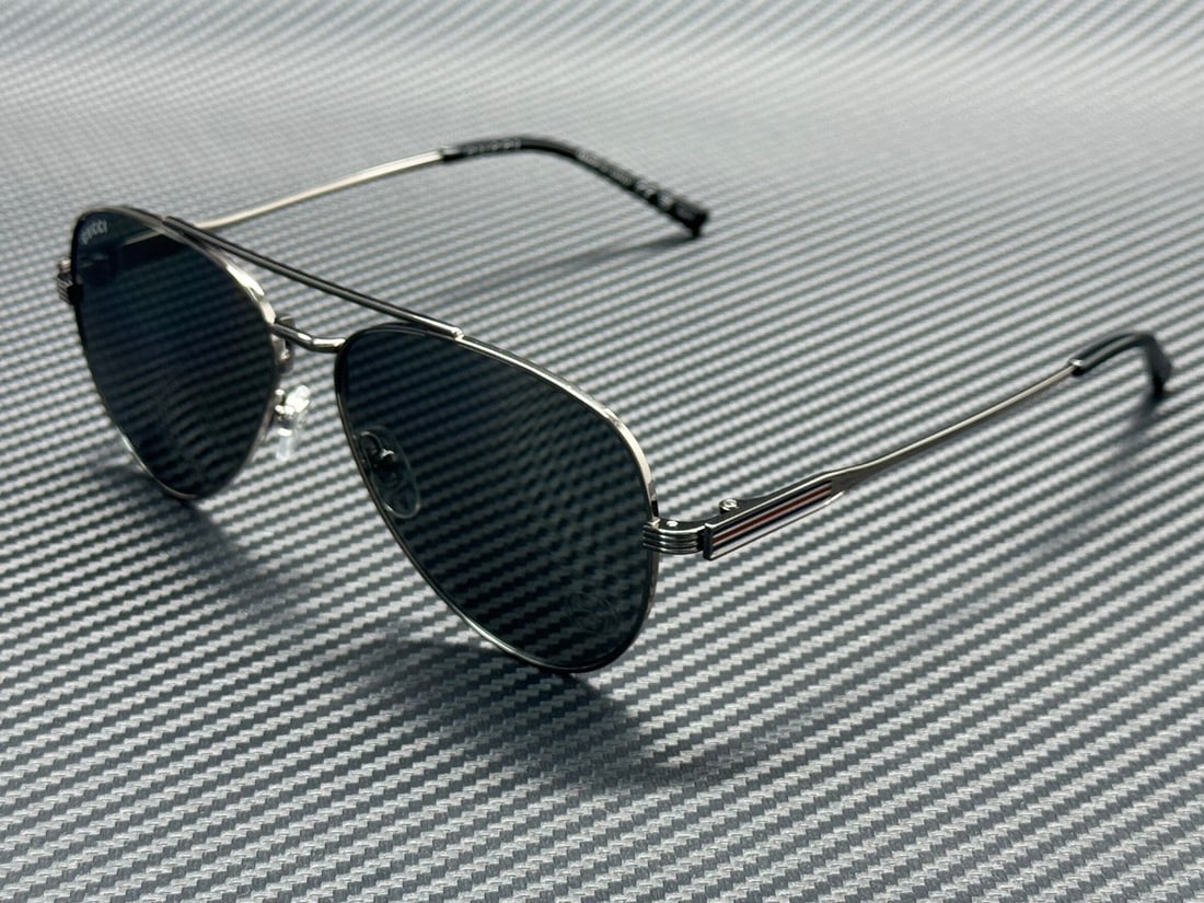 GUCCI GG1874S 002 Ruthenium Silver Mirror Large Sunglasses (1 of 4)