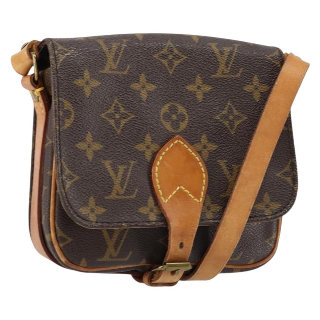 Louis Vuitton Monogram Canvas Cartouchiere Shoulder Bag Brown: Louis Vuitton Monogram Canvas Cartouchiere Shoulder Bag Brown This Louis Vuitton Cartouchiere handbag features the iconic monogram canvas in a brown tone, designed for women. The pre-owned shoulder ba